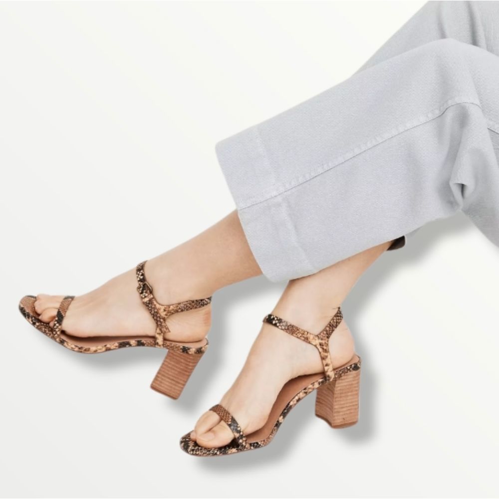 Madewell The Hollie Ankle-Strap Sandal in Snake Embossed Leather